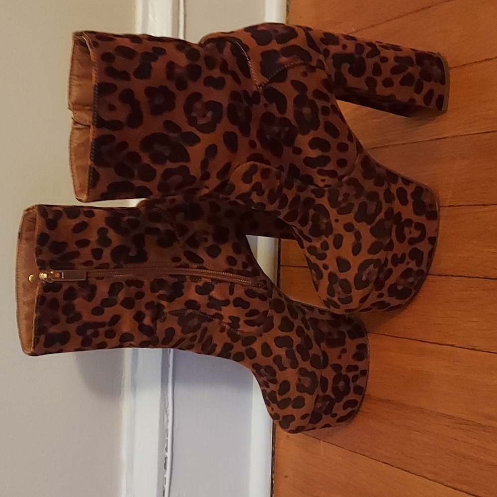 Cheetah print block heels